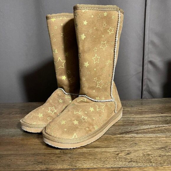 Airwalk Emma Star Pattern Brown Cognac Cozy Boots - Picture 8 of 8